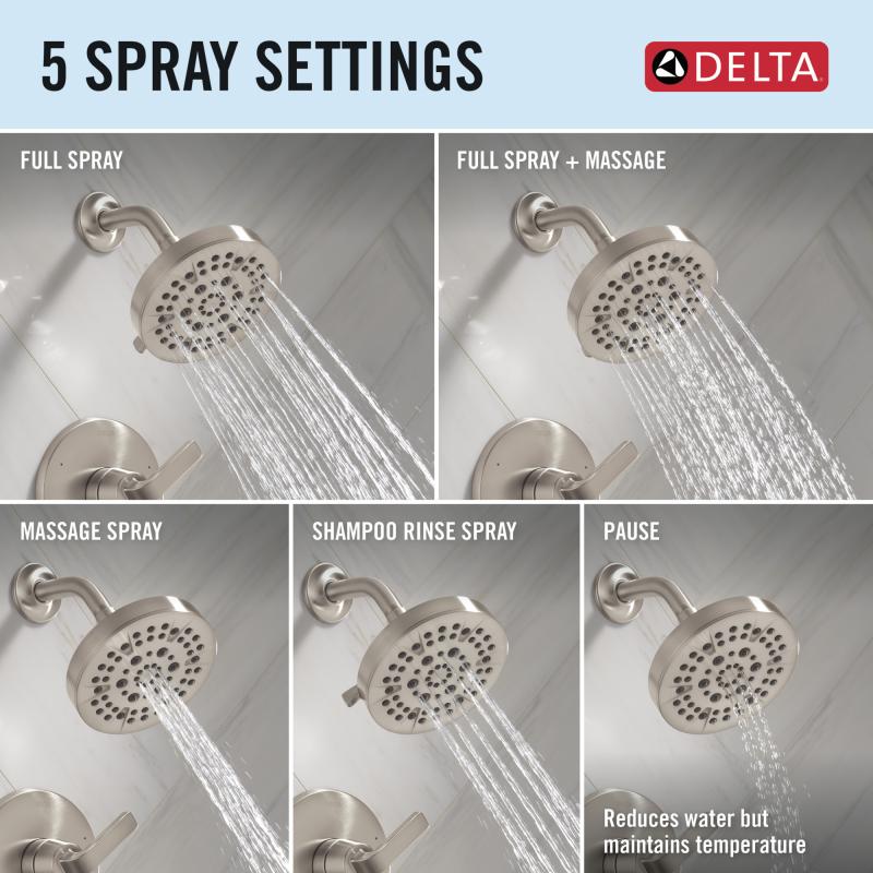 DELTA Lineax Monitor 14 Series Shower Trim — Stainless