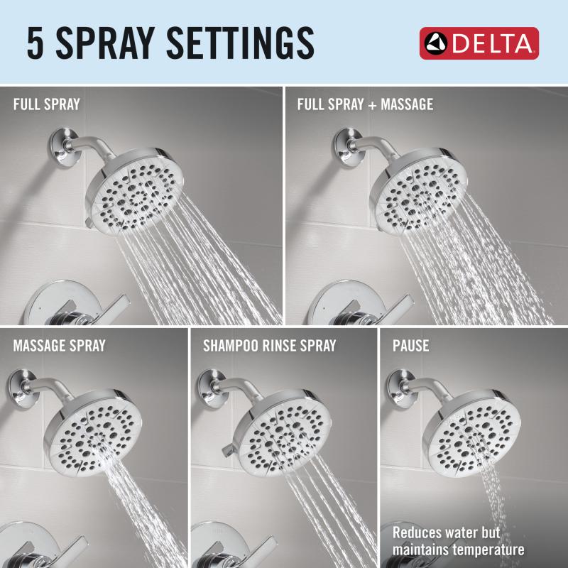 DELTA Lineax Monitor 14 Series Shower Trim — Chrome