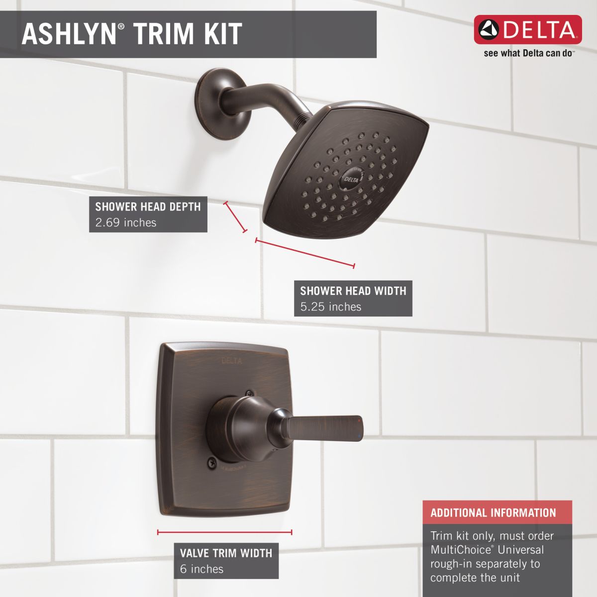 DELTA Ashlyn Monitor 14 Series Shower Trim — Venetian Bronze