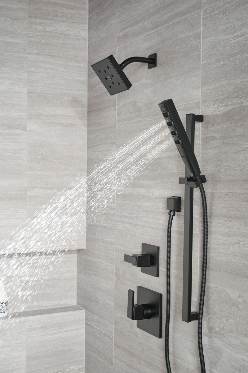 DELTA Ara Monitor 14 Series H2OKINETIC Shower Trim — Matte Black