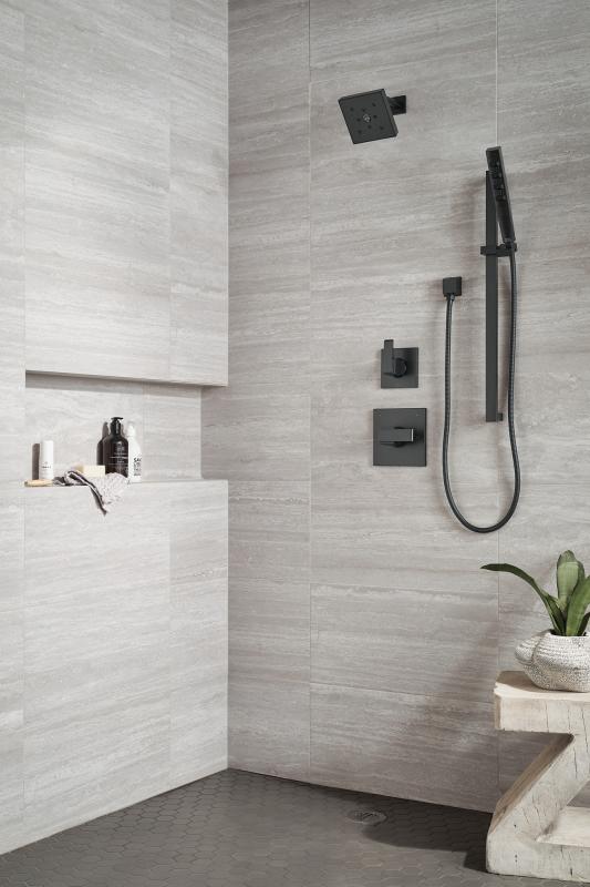 DELTA Universal Showering Components Square Wall Elbow for Hand Shower — Matte Black