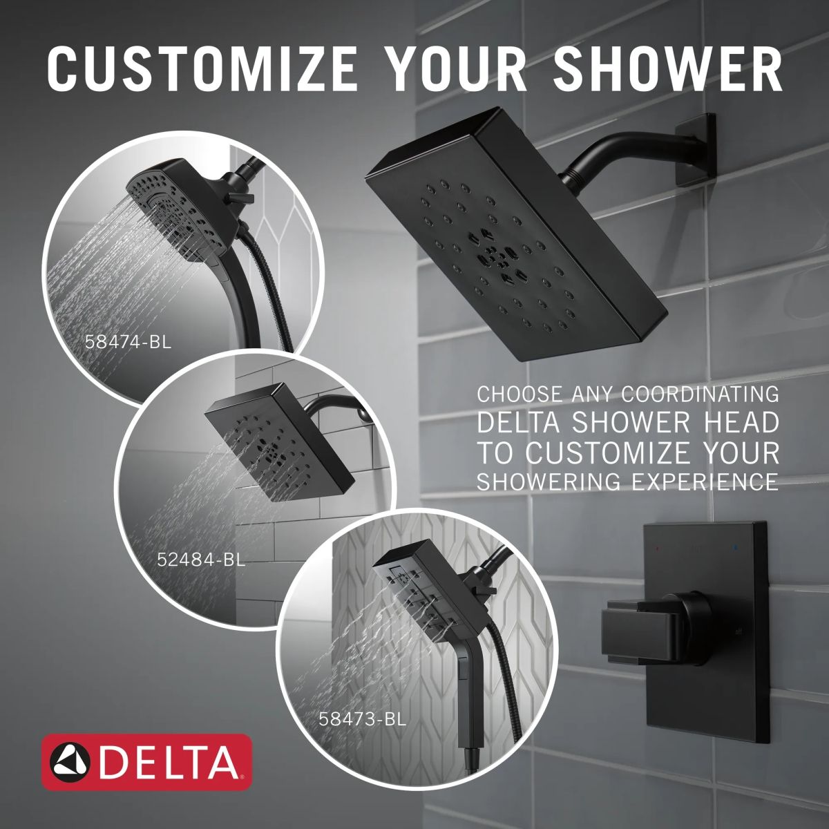 DELTA Ara Monitor 14 Series Shower Trim - Less Head — Matte Black