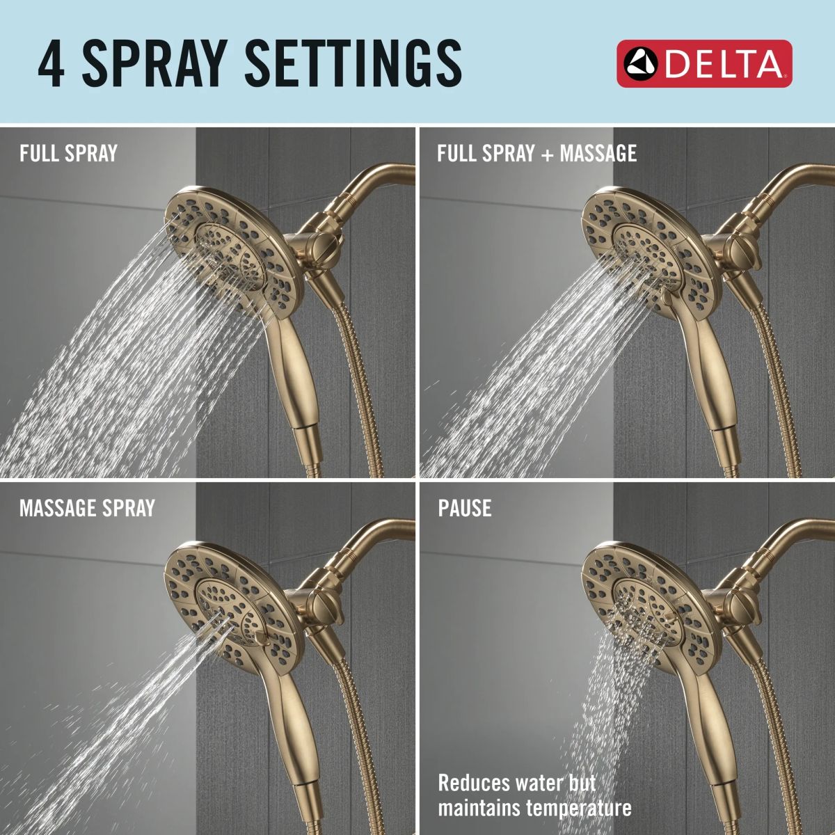 DELTA Albion  Monitor 14 Series Shower Only Trim Only with In2ition Hand Shower — Champagne Bronze