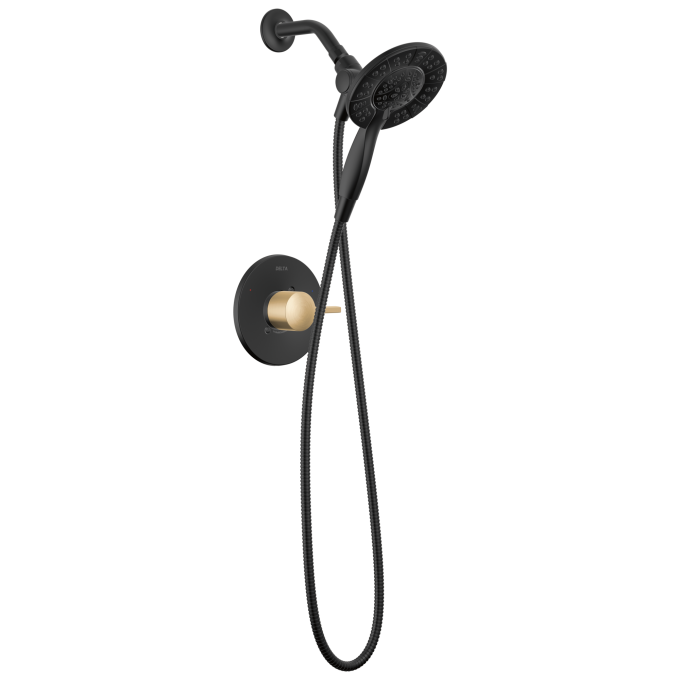 DELTA Albion  Monitor 14 Series Shower Only Trim Only with In2ition Hand Shower — Matte Black / Champagne Bronze