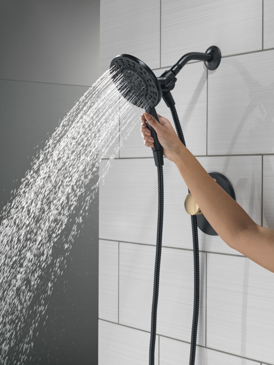 DELTA Albion  Monitor 14 Series Shower Only Trim Only with In2ition Hand Shower — Matte Black / Champagne Bronze