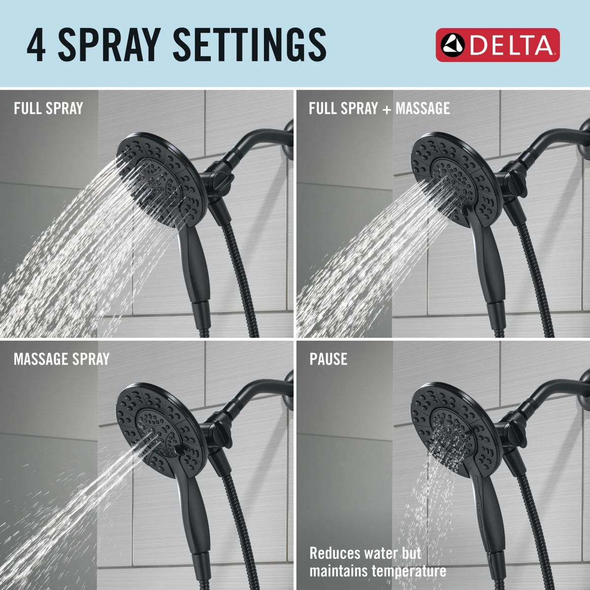 DELTA Albion  Monitor 14 Series Shower Only Trim Only with In2ition Hand Shower — Matte Black / Champagne Bronze