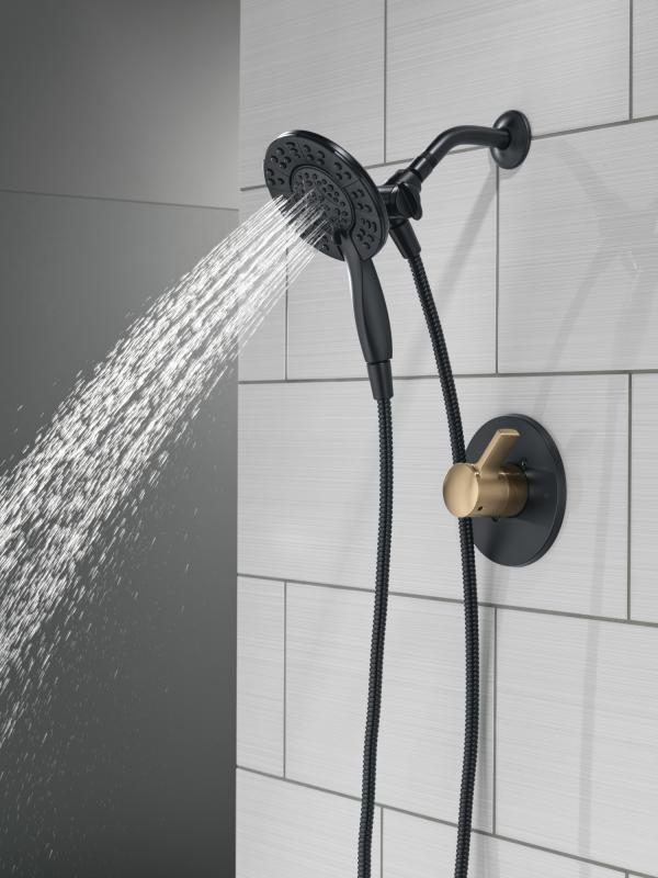 DELTA Albion  Monitor 14 Series Shower Only Trim Only with In2ition Hand Shower — Matte Black / Champagne Bronze