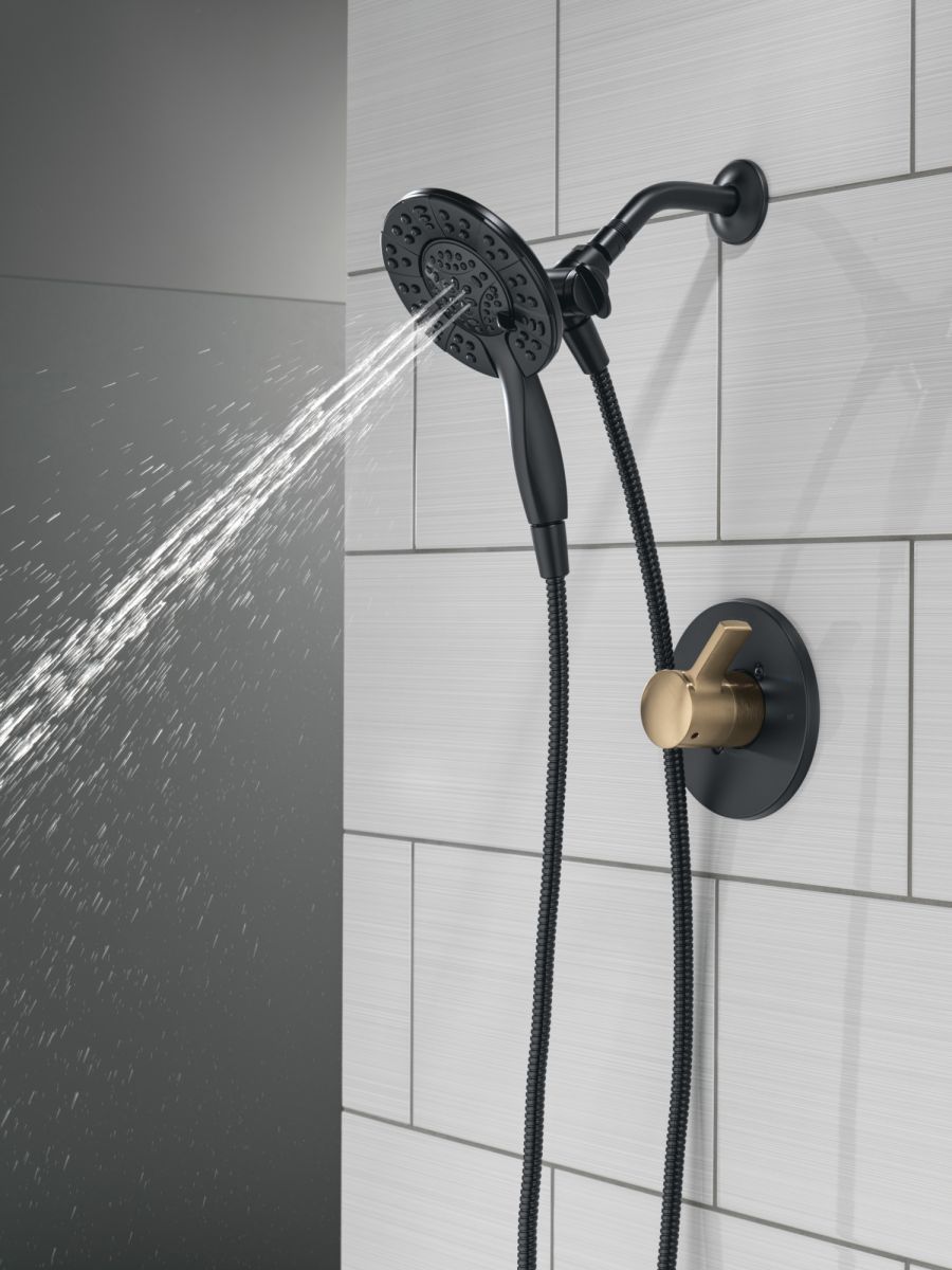DELTA Albion  Monitor 14 Series Shower Only Trim Only with In2ition Hand Shower — Matte Black / Champagne Bronze