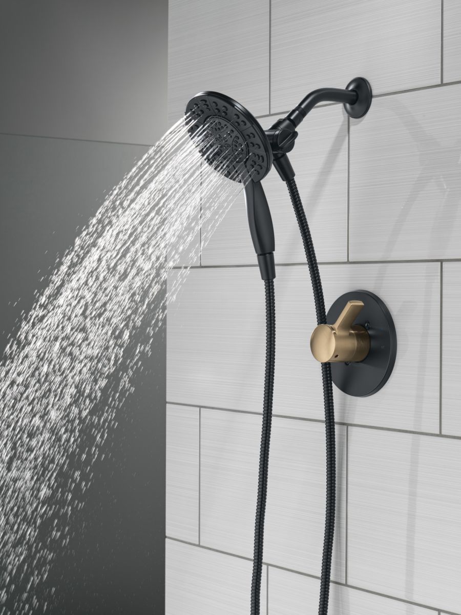 DELTA Albion  Monitor 14 Series Shower Only Trim Only with In2ition Hand Shower — Matte Black / Champagne Bronze
