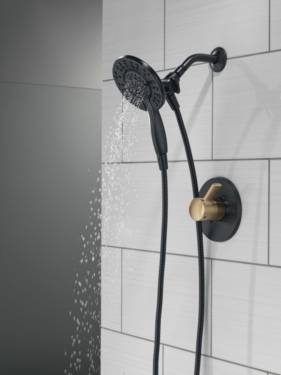 DELTA Albion  Monitor 14 Series Shower Only Trim Only with In2ition Hand Shower — Matte Black / Champagne Bronze