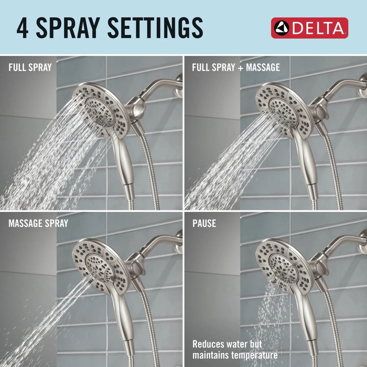 DELTA Albion  Monitor 14 Series Shower Only Trim Only with In2ition Hand Shower — Spotshield Brushed Nickel