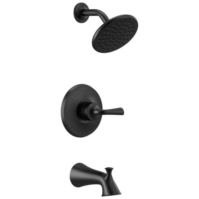 DELTA Kayra Monitor 14 Series Tub & Shower Trim — Matte Black