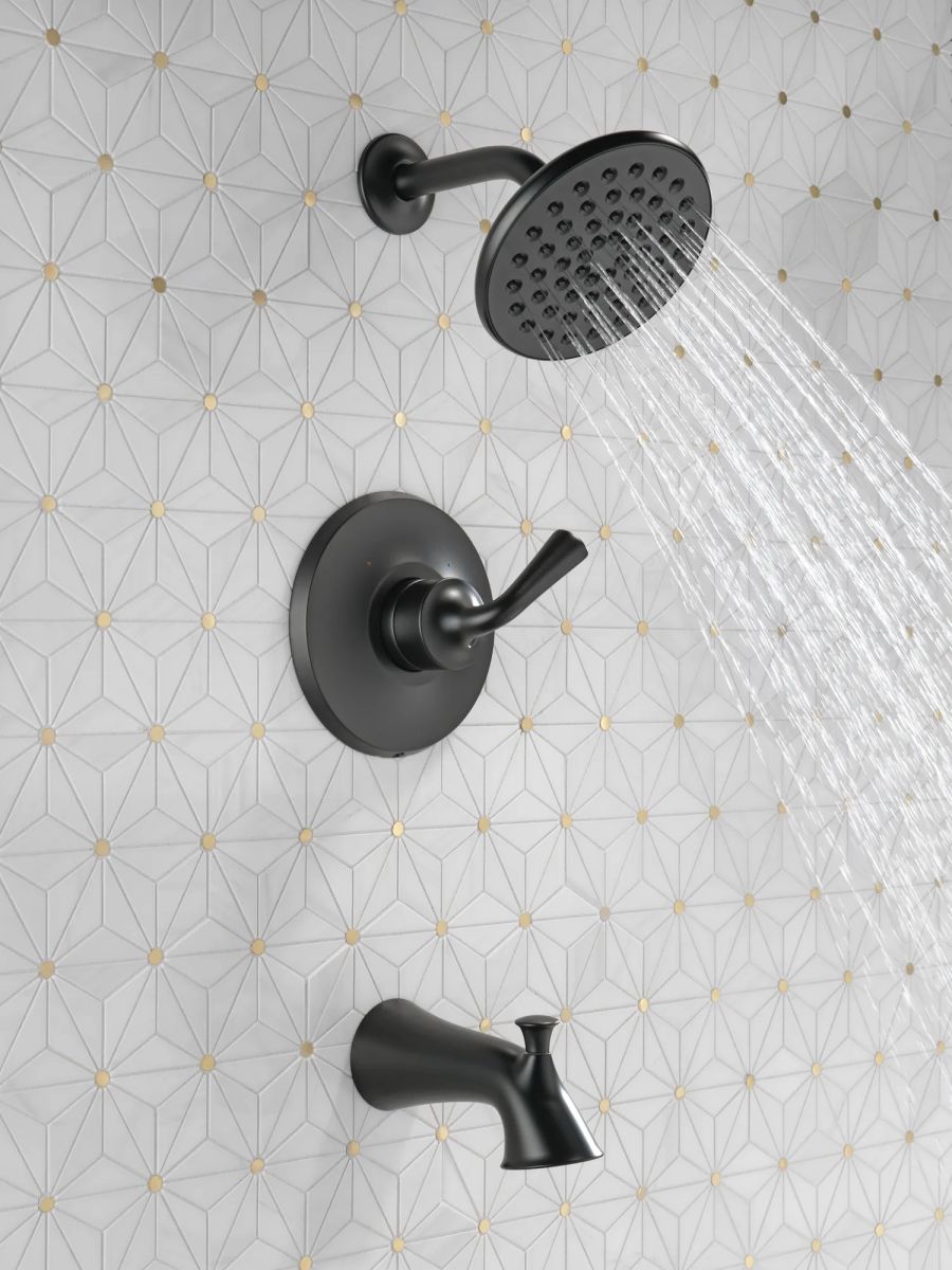 DELTA Kayra Monitor 14 Series Tub & Shower Trim — Matte Black