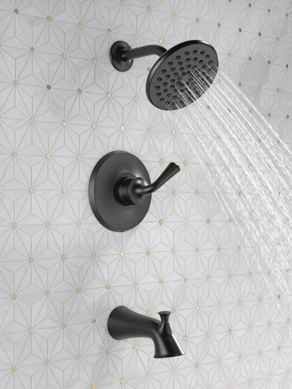 DELTA Kayra Monitor 14 Series Tub & Shower Trim — Matte Black