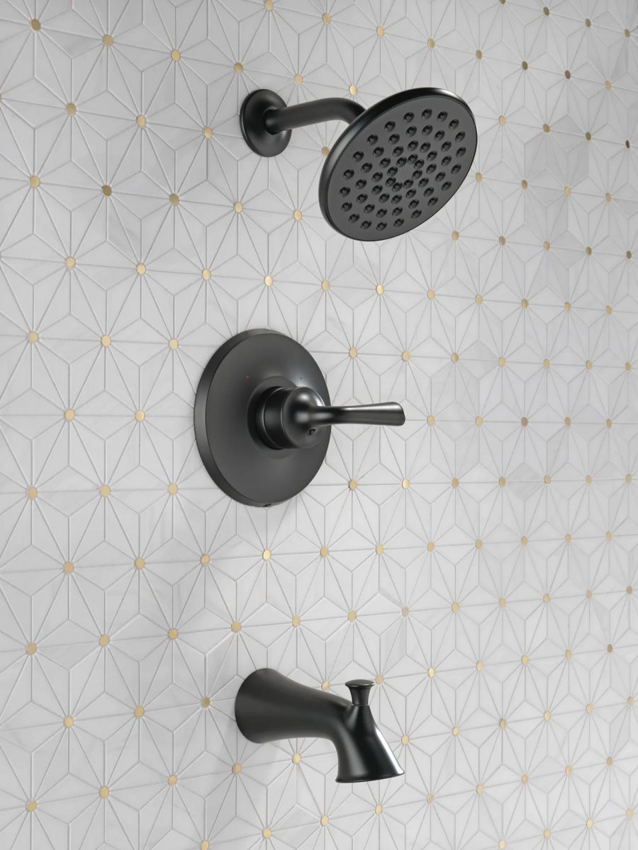 DELTA Kayra Monitor 14 Series Tub & Shower Trim — Matte Black