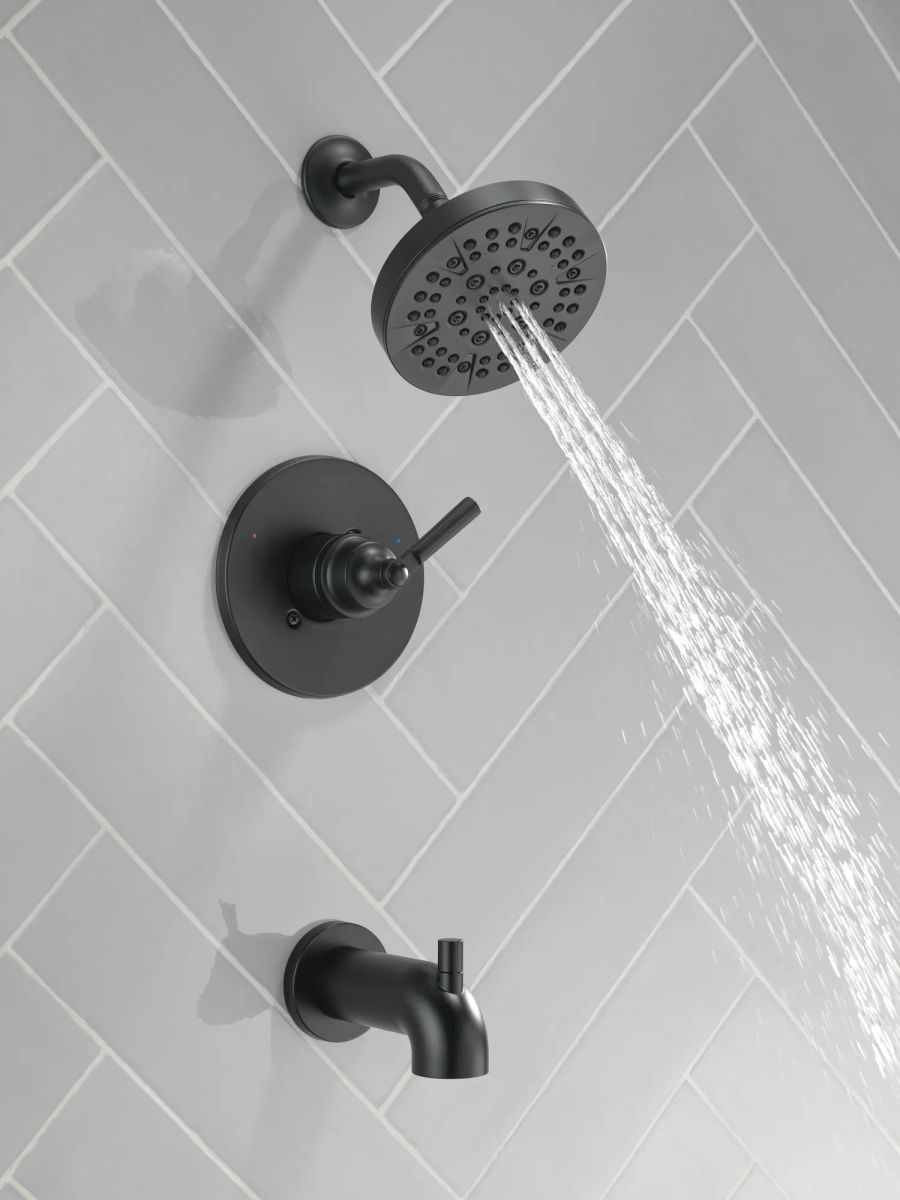 DELTA Saylor Monitor 14 Series Tub & Shower Trim — Matte Black