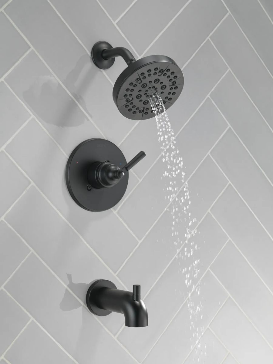 DELTA Saylor Monitor 14 Series Tub & Shower Trim — Matte Black
