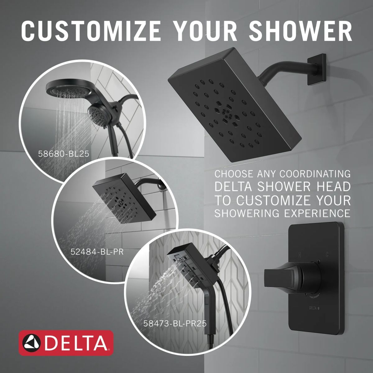 DELTA Velum Monitor 14 Series Tub & Shower - Less Head — Matte Black