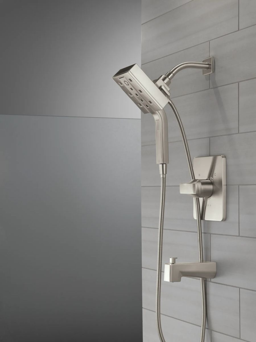 DELTA Universal Showering Components H2OKINETIC In2ition 4-Setting Two-in-One Shower — Lumicoat® Stainless