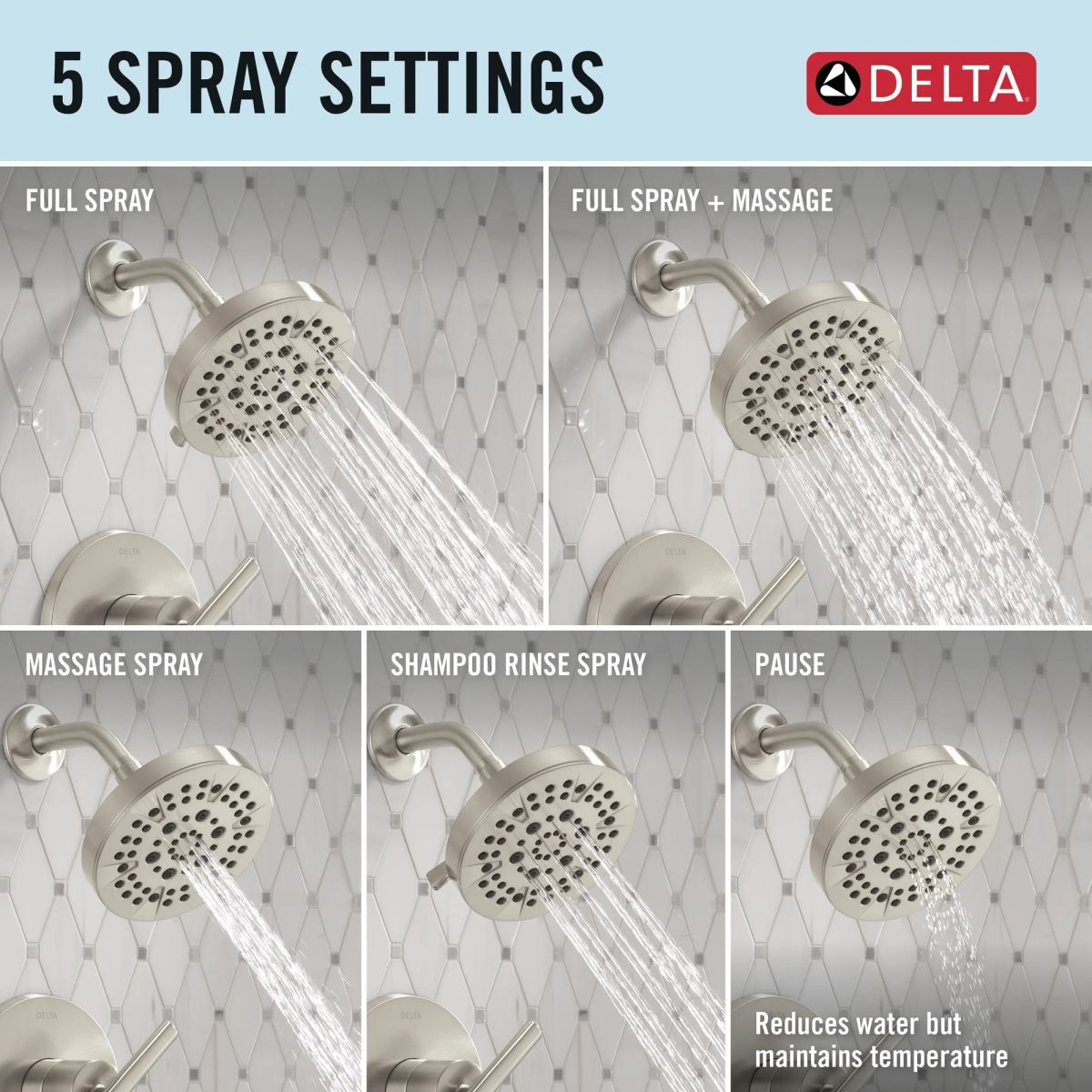 DELTA Altado Monitor 14 Series Tub & Shower Trim — Stainless