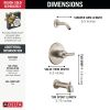 DELTA Altado Monitor 14 Series Tub & Shower Trim - Less Head — Stainless