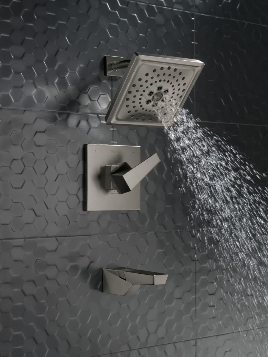 DELTA Trillian 14 Series H2Okinetic Tub Shower Trim — Lumicoat® Black Stainless