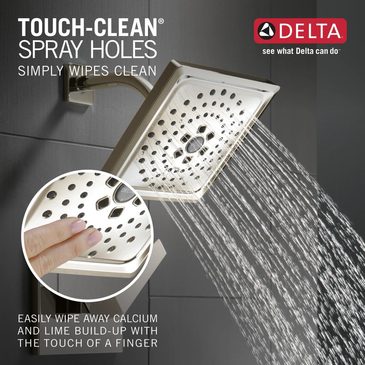 DELTA Trillian 14 Series H2Okinetic Tub Shower Trim — Lumicoat® Polished Nickel