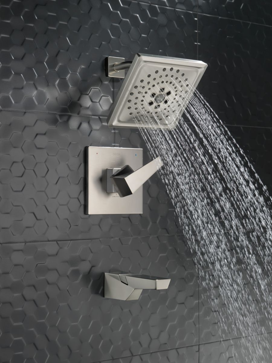 DELTA Trillian 14 Series H2Okinetic Tub Shower Trim — Lumicoat® Stainless