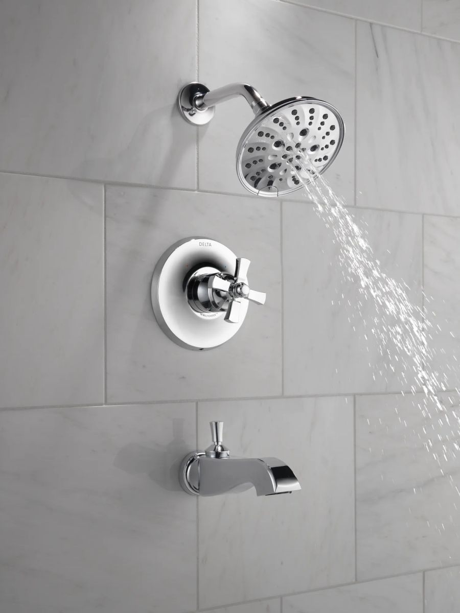 DELTA Dorval Handle - Volume FM Tub Filler/ 14S — Chrome