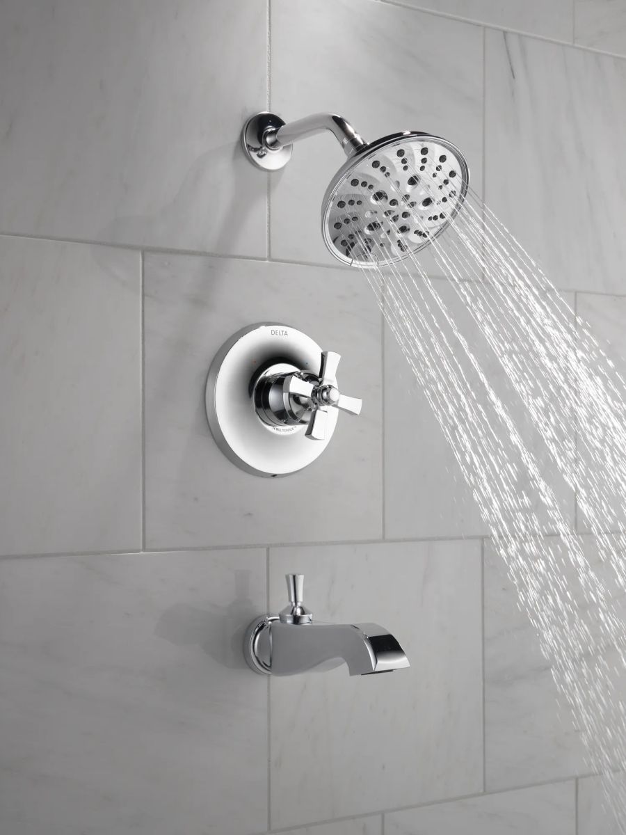 DELTA Dorval Handle - Volume FM Tub Filler/ 14S — Chrome