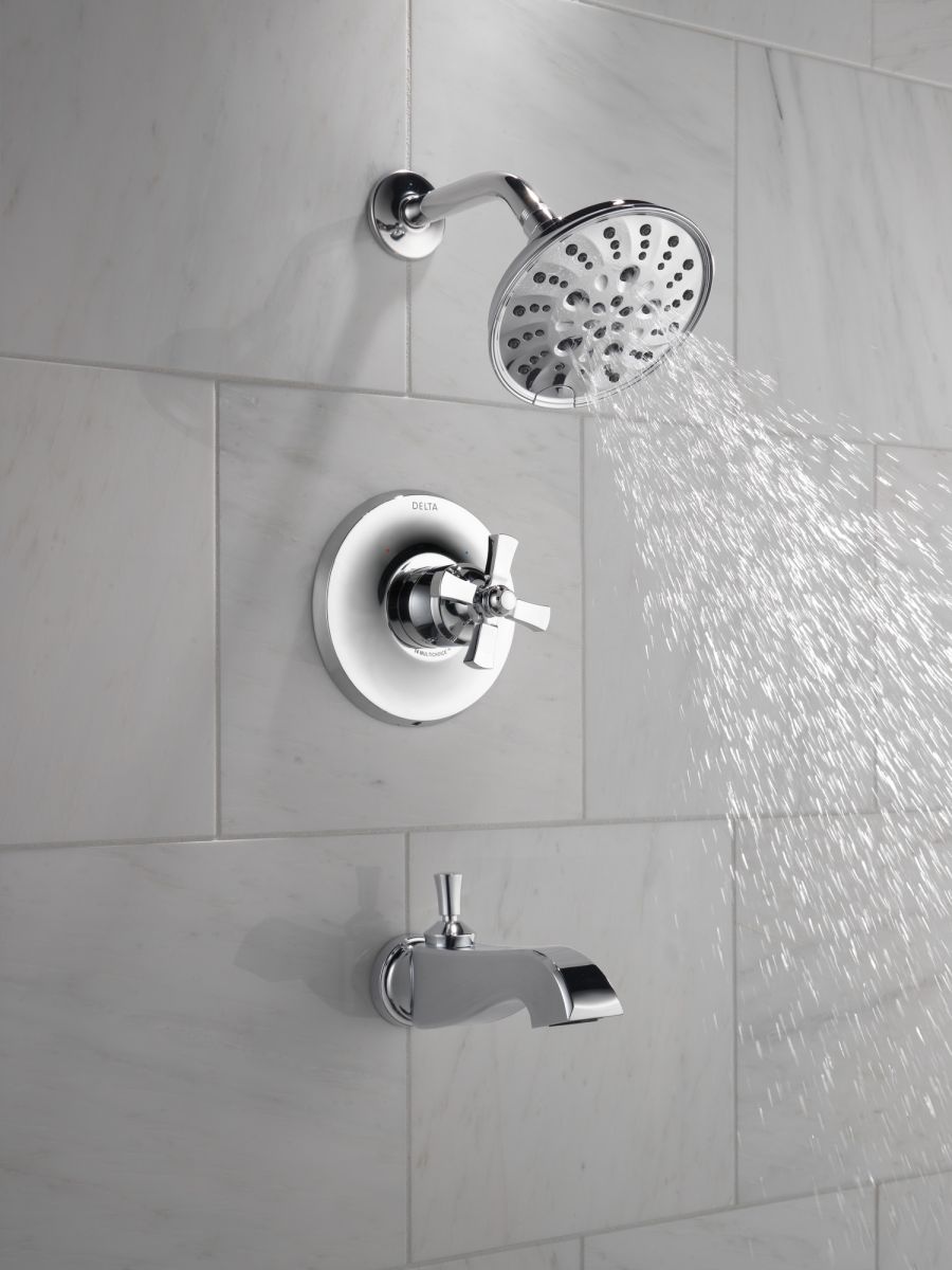 DELTA Dorval Handle - Volume FM Tub Filler/ 14S — Chrome