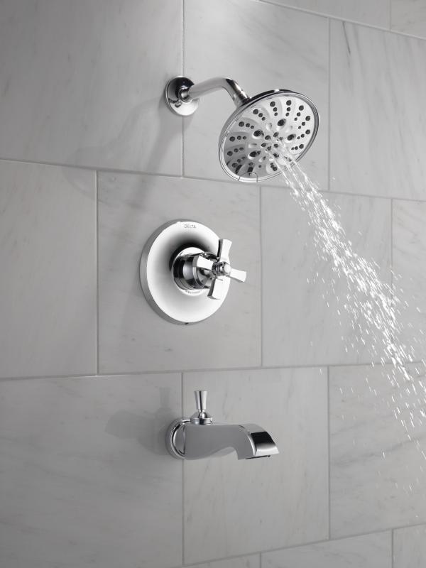 DELTA Dorval Handle - Volume FM Tub Filler/ 14S — Chrome