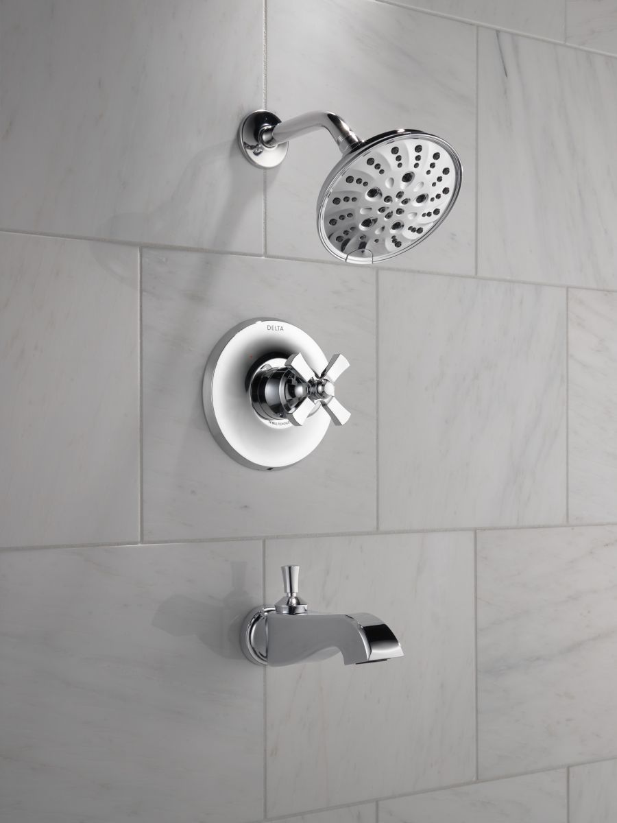 DELTA Dorval Handle - Volume FM Tub Filler/ 14S — Chrome