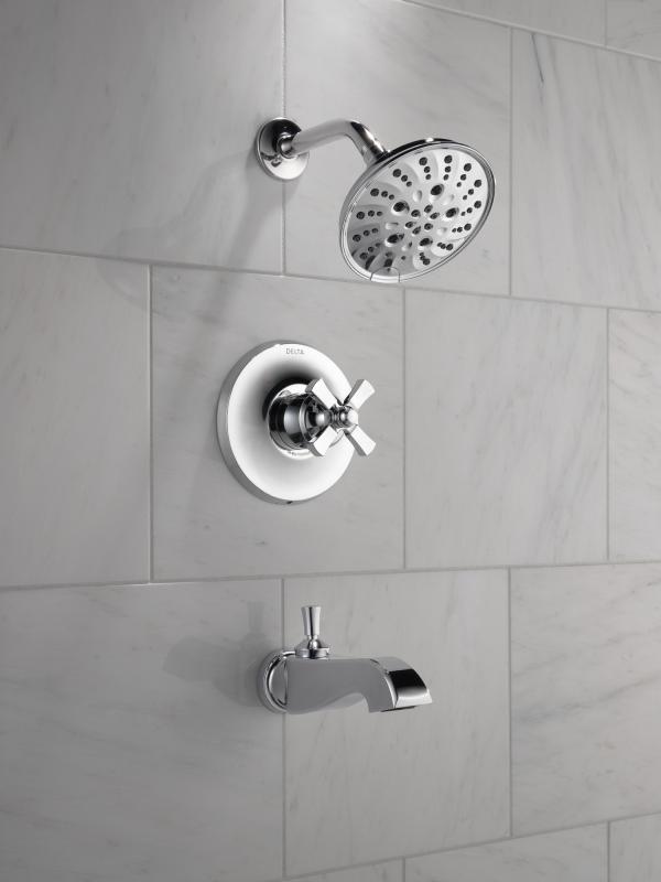 DELTA Dorval Handle - Volume FM Tub Filler/ 14S — Chrome