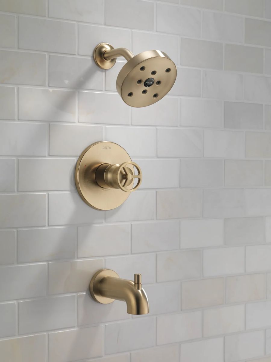 DELTA Trinsic H2OKINETIC Tub Shower Trim — Champagne Bronze