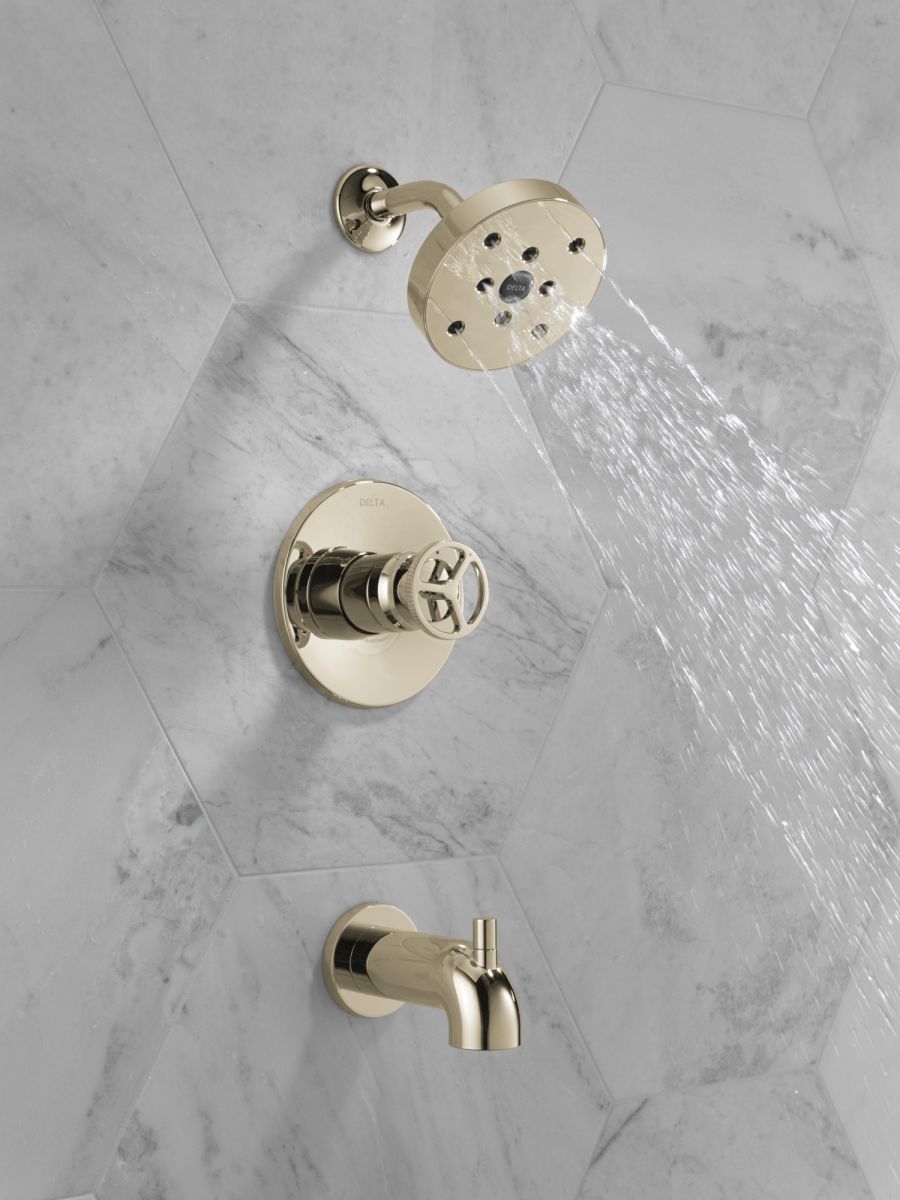 DELTA Trinsic H2OKINETIC Tub Shower Trim — Polished Nickel