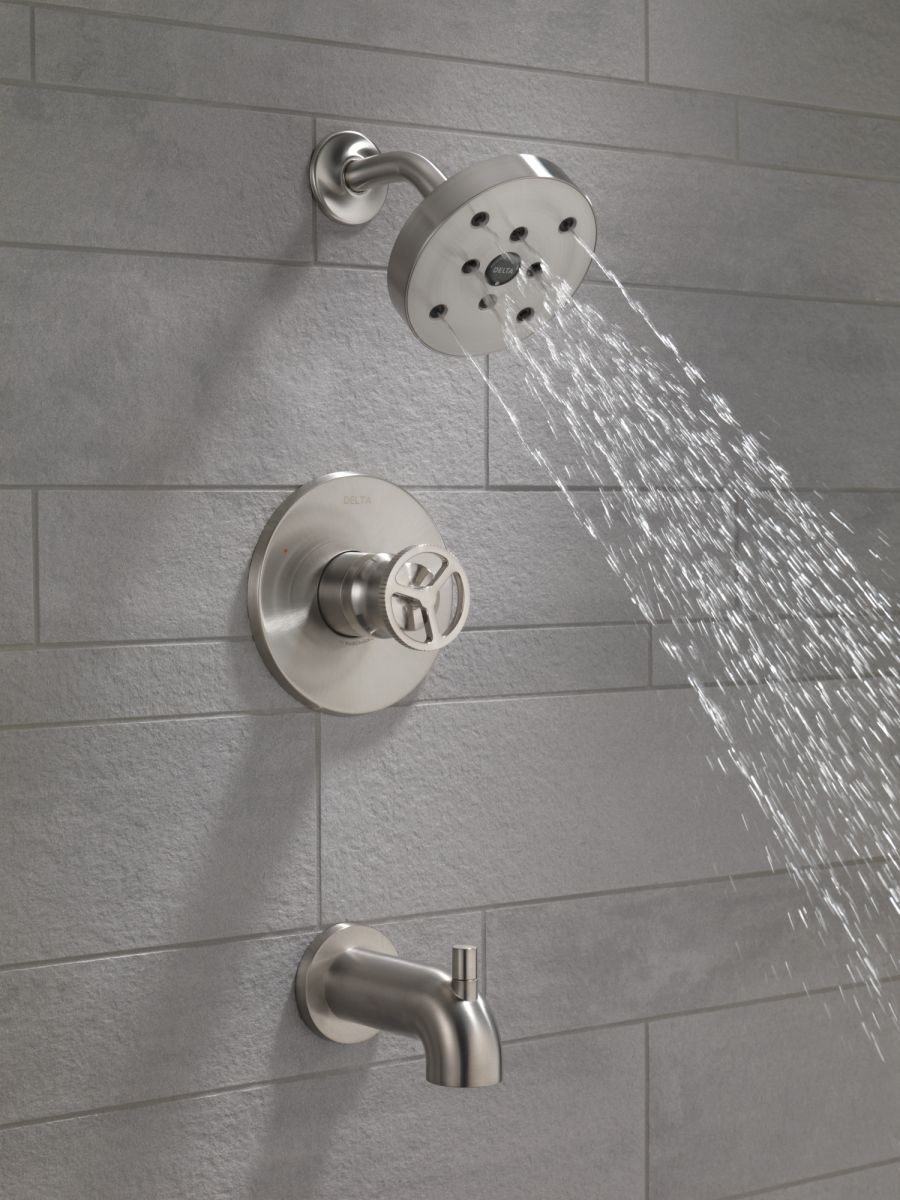 DELTA Trinsic H2OKINETIC Tub Shower Trim — Stainless