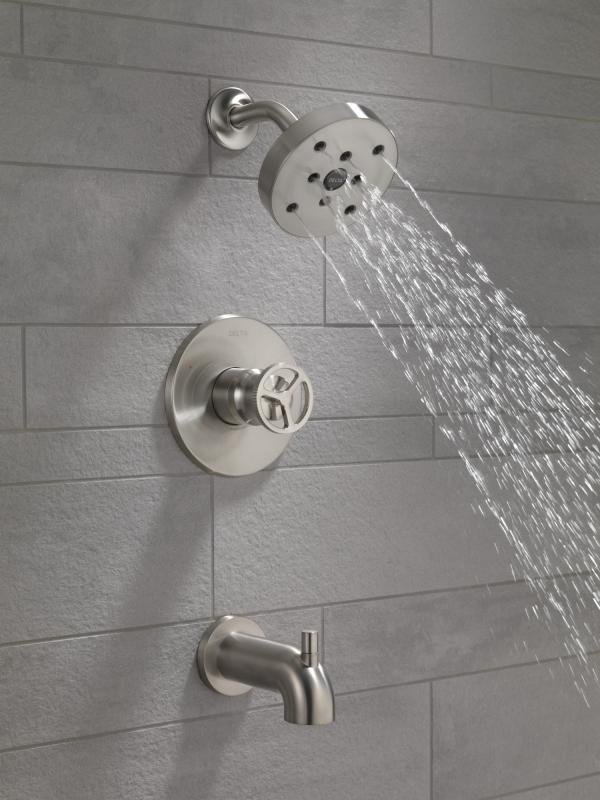 DELTA Trinsic H2OKINETIC Tub Shower Trim — Stainless