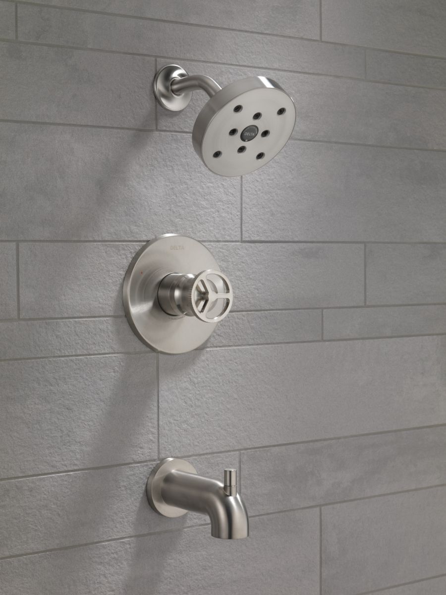 DELTA Trinsic H2OKINETIC Tub Shower Trim — Stainless