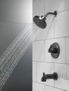 DELTA Universal Showering Components H2OKINETIC 5-Setting Contemporary Raincan Shower Head — Matte Black
