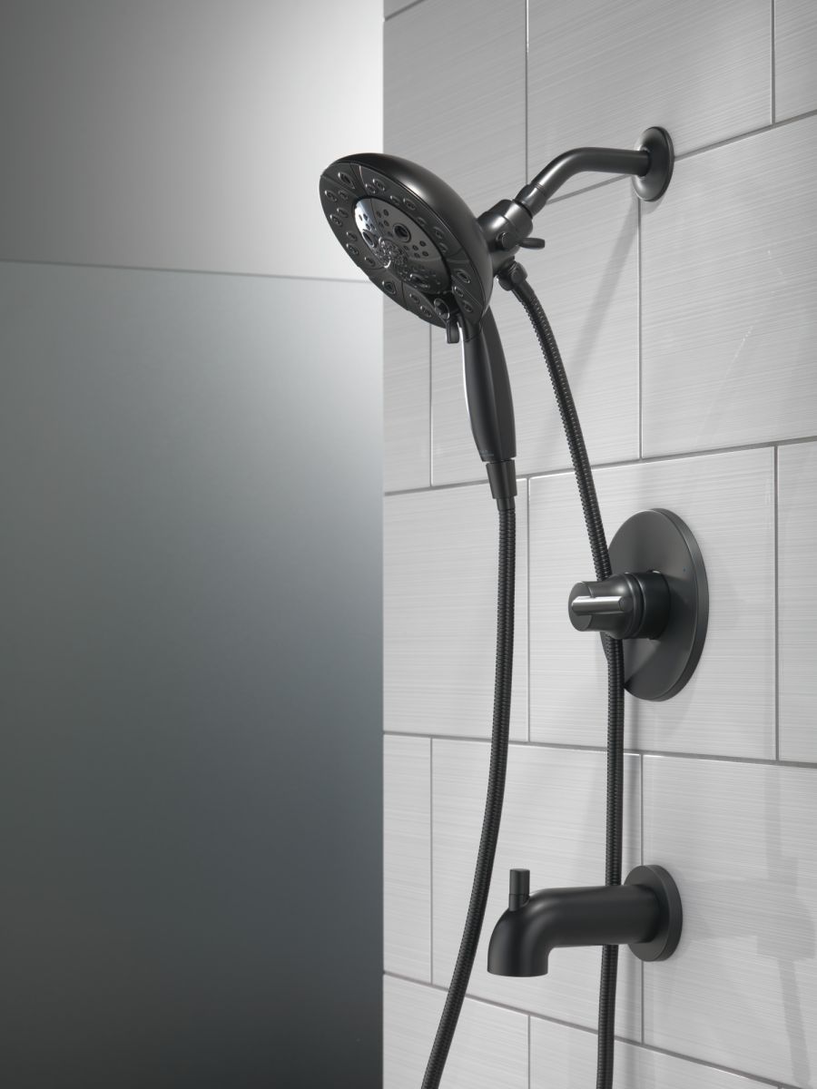DELTA Universal Showering Components H2OKINETIC In2ition 5-Setting Two-in-One Shower — Matte Black