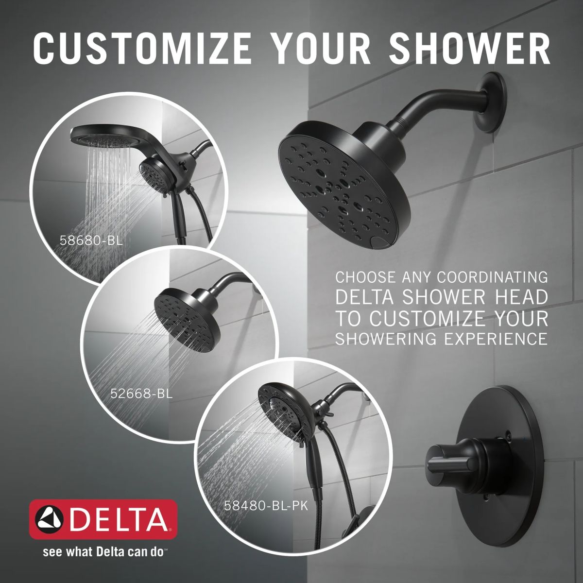 DELTA Trinsic Monitor 14 Series Tub & Shower Trim - Less Head — Matte Black