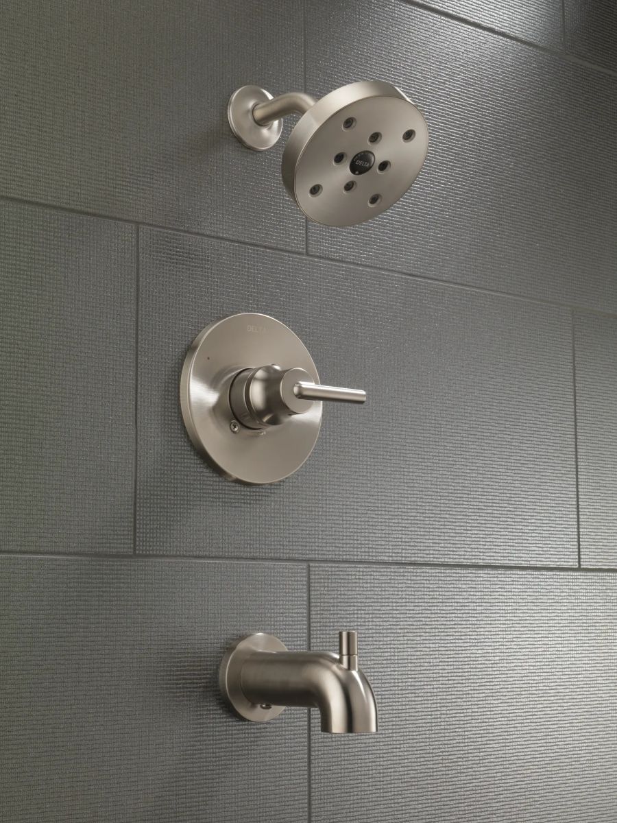 DELTA Trinsic Monitor 14 Series H2OKINETIC Tub & Shower Trim — Stainless