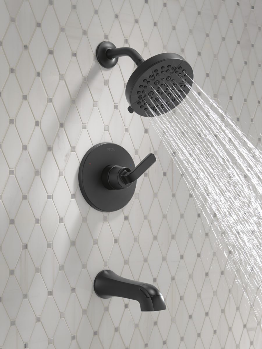 DELTA Lineax Monitor 14 Series Tub & Shower Trim — Matte Black