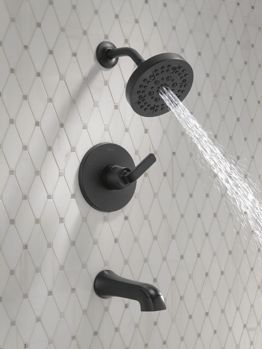 DELTA Lineax Monitor 14 Series Tub & Shower Trim — Matte Black