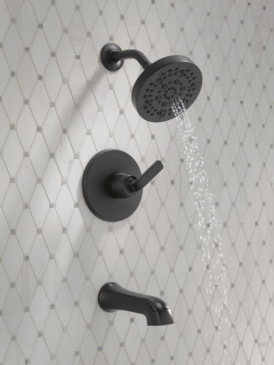 DELTA Lineax Monitor 14 Series Tub & Shower Trim — Matte Black
