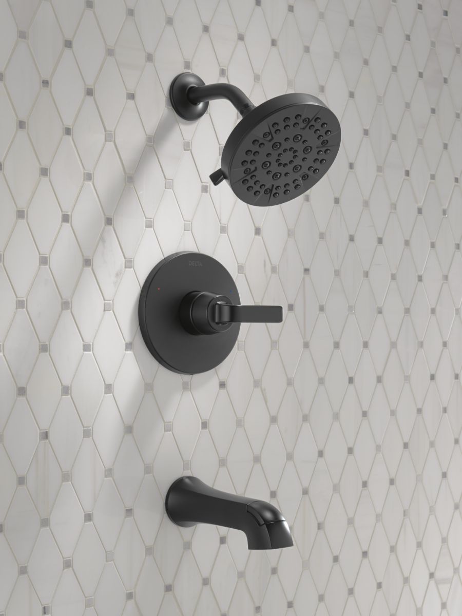 DELTA Lineax Monitor 14 Series Tub & Shower Trim — Matte Black