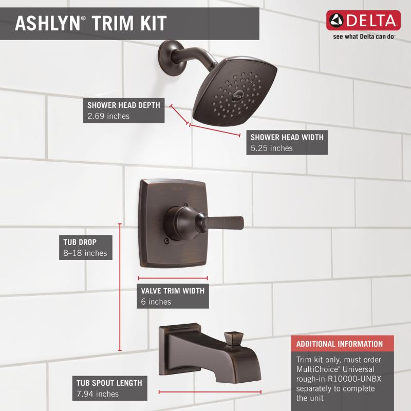 DELTA Ashlyn Monitor 14 Series Tub & Shower Trim — Venetian Bronze