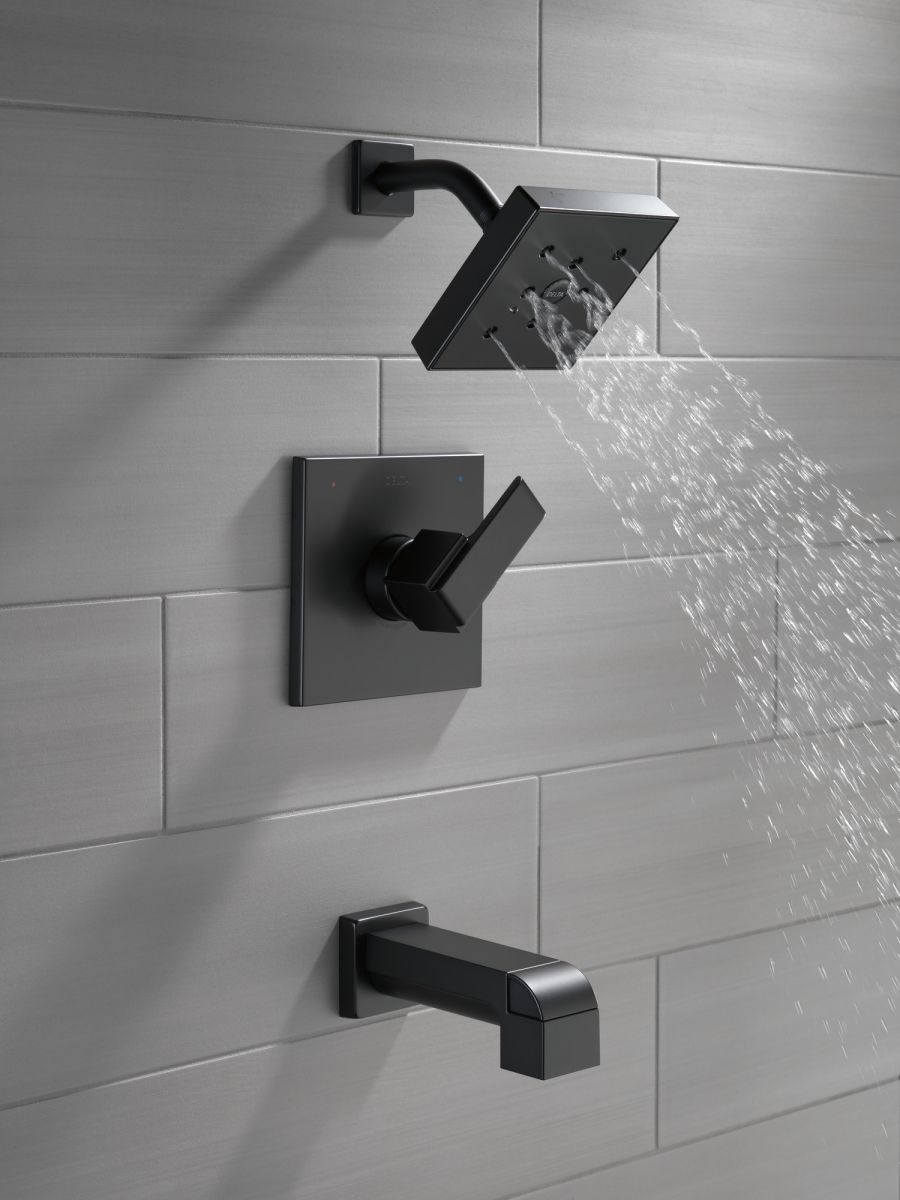 DELTA Ara Monitor 14 Series H2OKINETIC Tub & Shower Trim — Matte Black