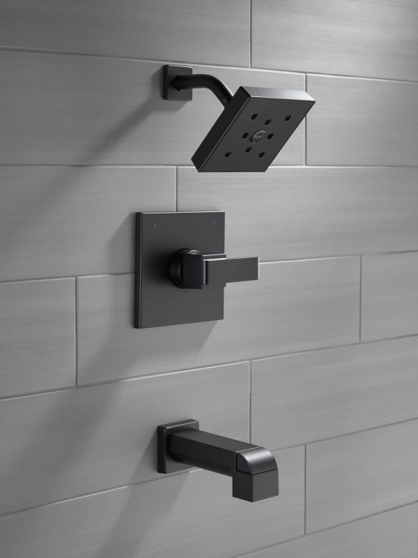 DELTA Ara Monitor 14 Series H2OKINETIC Tub & Shower Trim — Matte Black
